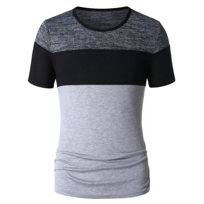Color Block Space Dye T-shirt - Light Gray