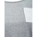 Color Block triped leeve Pocketed T-shirt - Gray