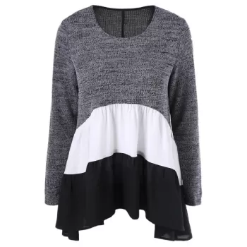 Color Block Tiered T-Shirt -