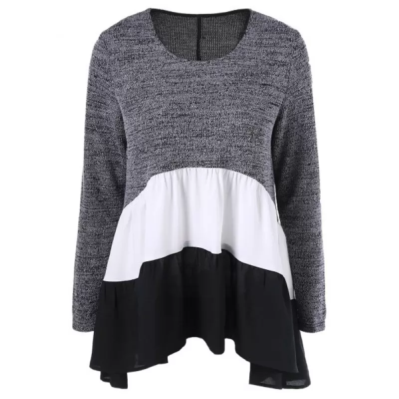 Color Block Tiered T-Shirt -