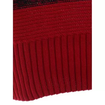 Color Block Wool Blend Sheath Sweater Dress - Red