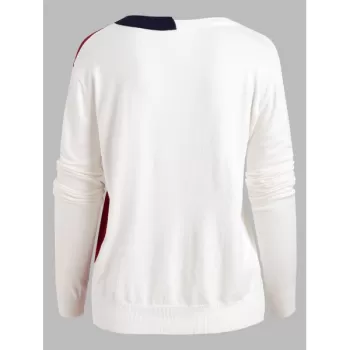 Color-blocking High Low Pullover Knitwear -