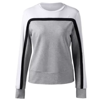 Contrast Color Sweatshirt - Gray