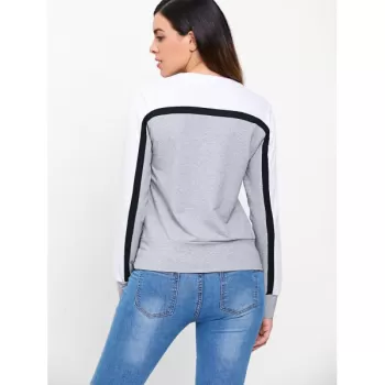 Contrast Color Sweatshirt - Gray