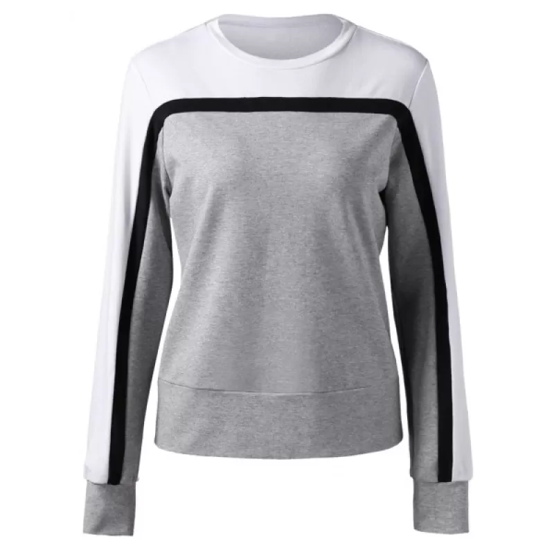 Contrast Color Sweatshirt - Gray