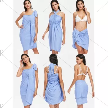 Convertible Beach Wrap Sarong - Powder Blue