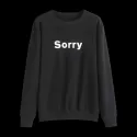 Crew Neck Graphic Sorry Sweatshirt - Black