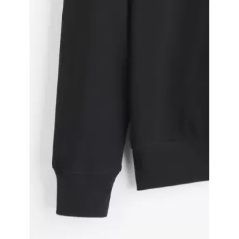 Crew Neck Graphic Sorry Sweatshirt - Black