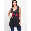 Criss Cross Halloween Print Tank Top - Black