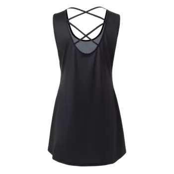 Criss Cross Halloween Print Tank Top - Black