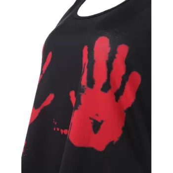 Criss Cross Halloween Print Tank Top - Black