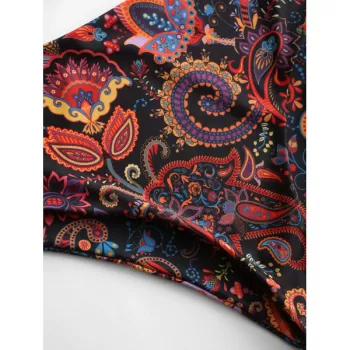 Crisscross Paisley Print Underwire Peplum Tankini wimsuit - Yellow