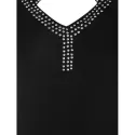 Cut Out Beaded Tank Top - Black