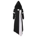Cut Out Contrast Hoodie Dress - Black
