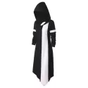 Cut Out Contrast Hoodie Dress - Black