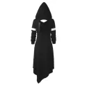 Cut Out Contrast Hoodie Dress - Black