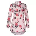 Cut Out Floral Print Blouse - Light Pink
