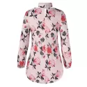 Cut Out Floral Print Blouse - Light Pink