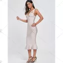 Cut Out Maxi Mermaid Bandage Dress - ight Beige