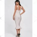Cut Out Maxi Mermaid Bandage Dress - ight Beige
