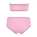 Cut Out Strapless Bathing Suit Bikini Set - Shallow Pink