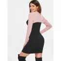 Cut Out Two Piece Knitted Dresses - Black