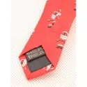 Cute Santa Claus Print Neck Tie - Ruby