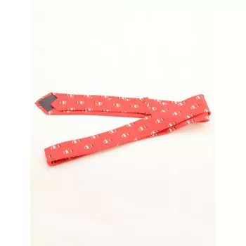 Cute Santa Claus Print Neck Tie - Ruby
