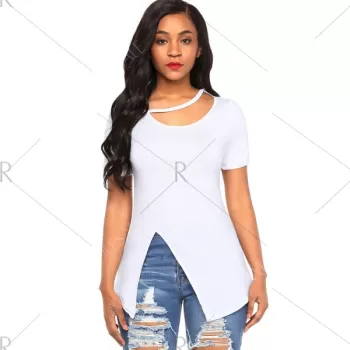 Cutout lit Front T-shirt - White