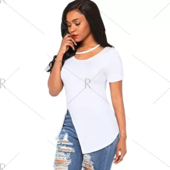 Cutout lit Front T-shirt - White
