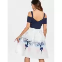 Dancing Girl Print A ine Dress - White