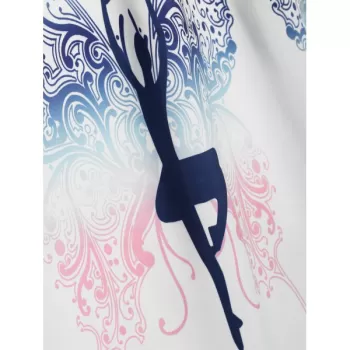 Dancing Girl Print A ine Dress - White