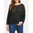 Dolman leeve Asymmetrical weater - Black