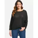 Dolman leeve Asymmetrical weater - Black