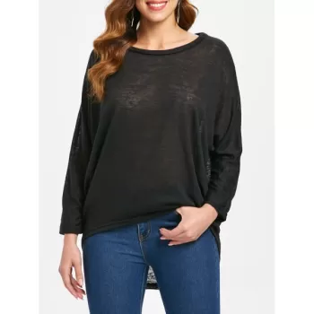 Dolman leeve Asymmetrical weater - Black