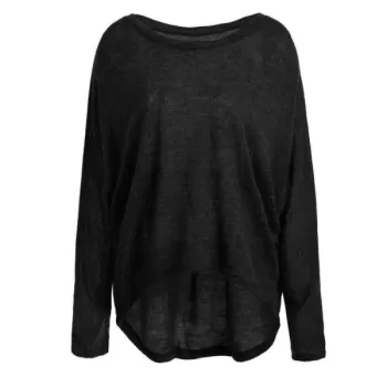 Dolman leeve Asymmetrical weater - Black