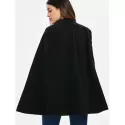 Double Breasted Cape Coat - Black