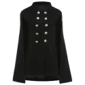 Double Breasted Cape Coat - Black