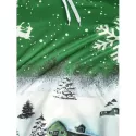 Drawstring Christmas Snowflake Print Hoodie - Seaweed Green