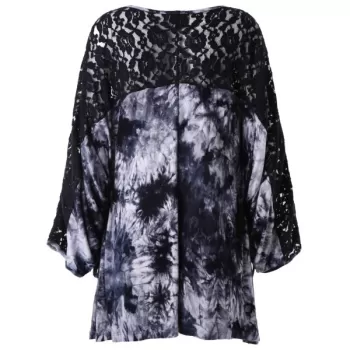 Drawstring Lace Insert Tie Dye T-shirt -