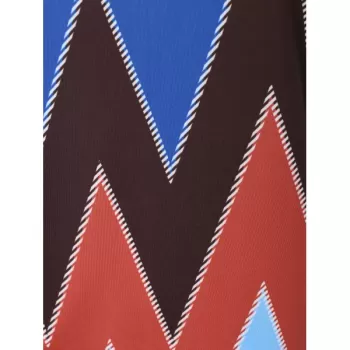 Dropped Shoulder Full Sleeve Zigzag Print T-shirt - ight Blue