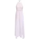 Elegant Halter Neck leeveless Backless High lit Women's Maxi Dress - White
