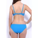 Elegant Spaghetti Strap Solid Color Twist Bikini For Women - Blue