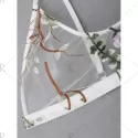 Embroidered Mesh Bralette et - White