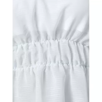 Empire Waist Peplum Blouse with Tank Top - Water