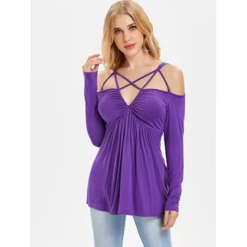 Empire Waist trappy Cut T-shirt - Purple Iris