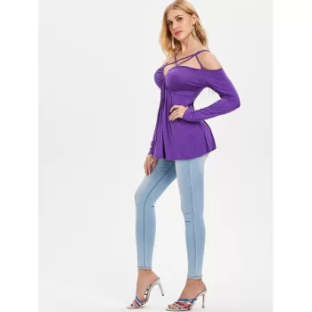 Empire Waist trappy Cut T-shirt - Purple Iris