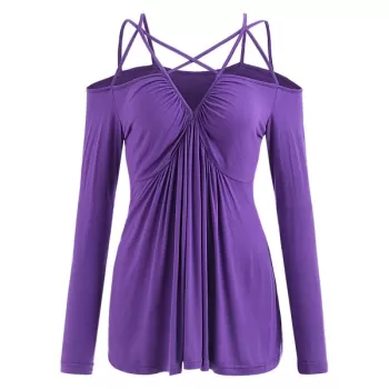 Empire Waist trappy Cut T-shirt - Purple Iris