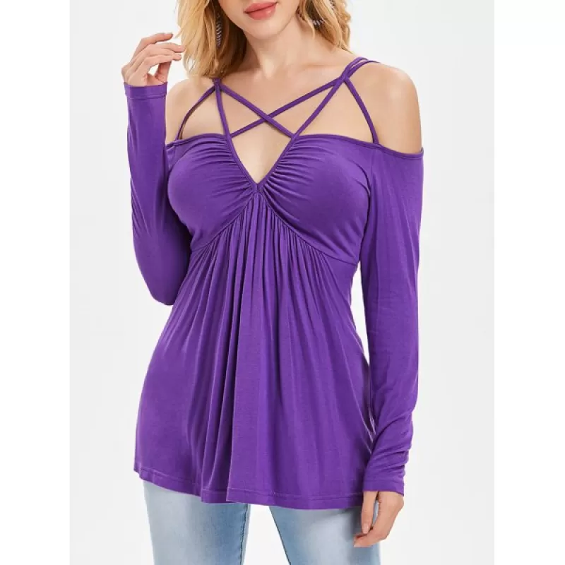 Empire Waist trappy Cut T-shirt - Purple Iris