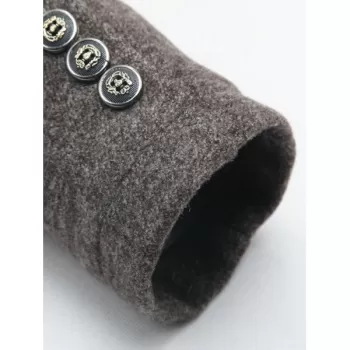 Fashion Woolen Plaid Scarf Lapel Coat - Gray